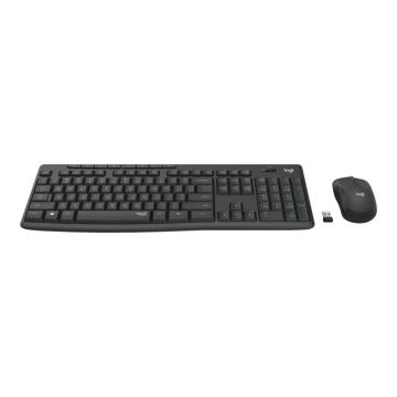 Безжичен комплект клавиатура и мишка Logitech MK295 Graphite black 920-009800 БДС layout