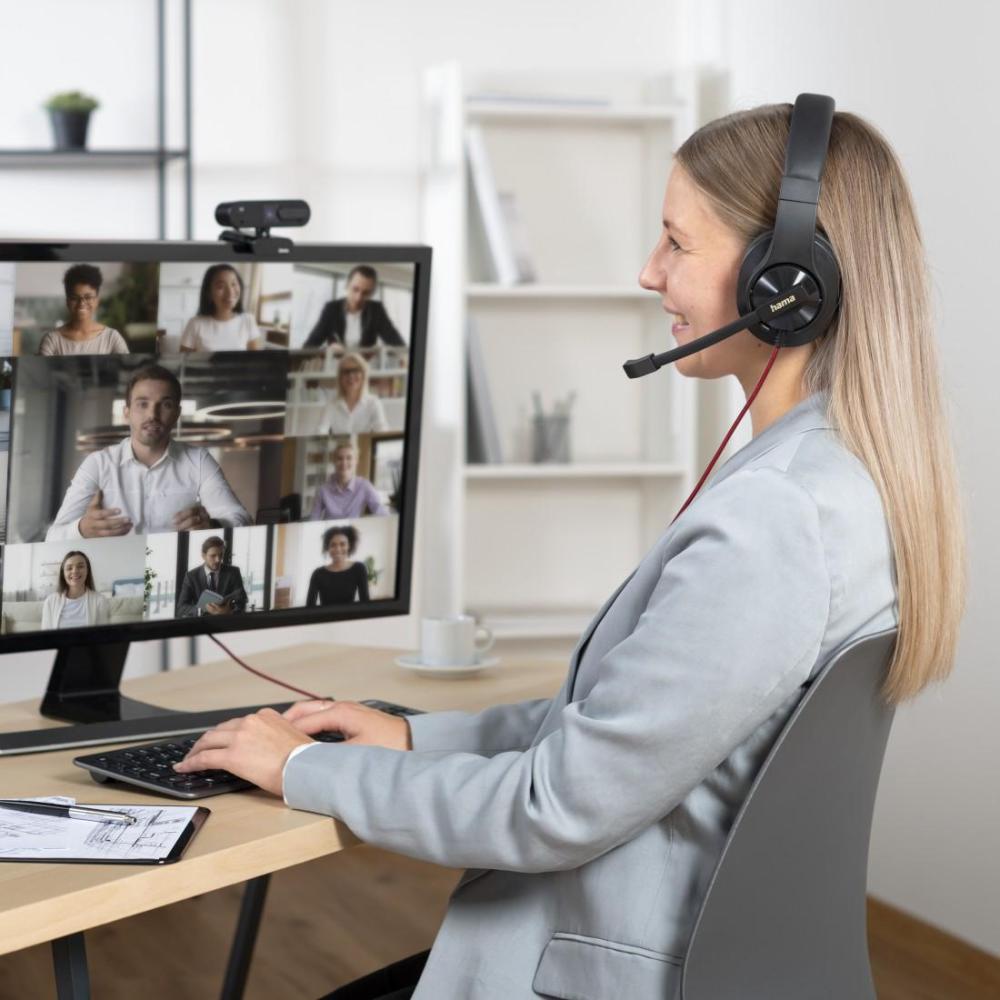 HAMA Слушалки с микрофон HS-USB400 V2, черно