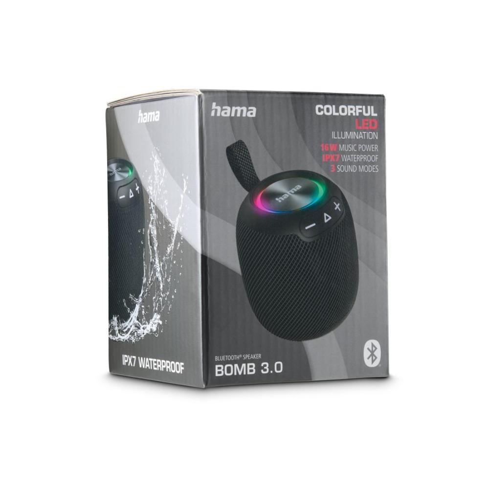 HAMA Блутут колонка "Bomb 3.0" Bluetooth®, Waterproof IPX7, LED, 16 W, черна