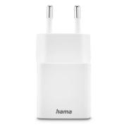 HAMA Бързо мини Gan зарядно, 30 W, 1x USB-C, 1x USB-A, PD, бял