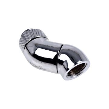 Ъглов адаптер Alphacool Eiszapfen, 2 x 45°, G1/4 външна към G1/4 вътрешна резба, Сребрист