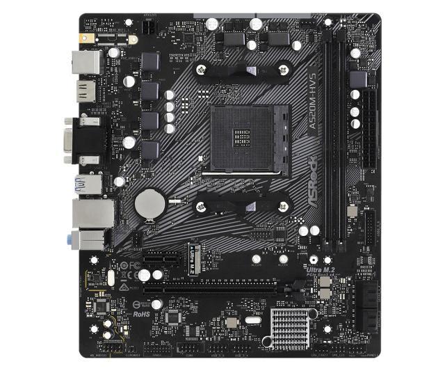 Дънна платка ASRock A520M-HVS, Socket AM4, mATX, 2xDDR4, M.2 NVMe