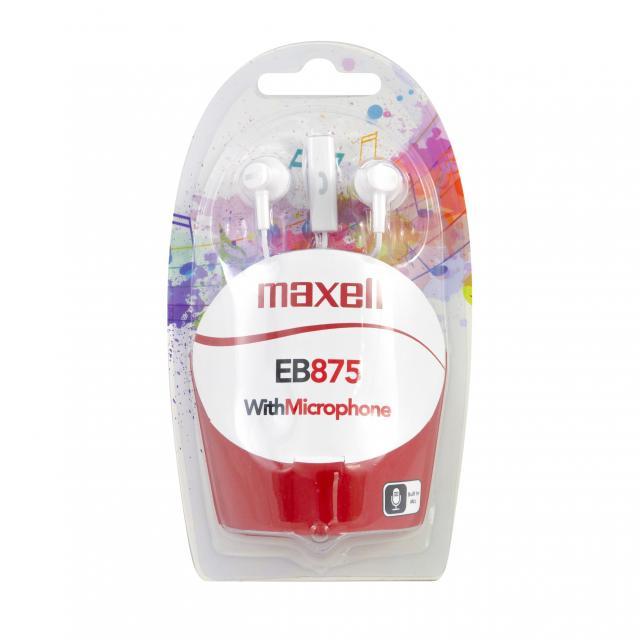 Слушалки с микрофон MAXELL EB-875 Ear BUDS, тапи, бели