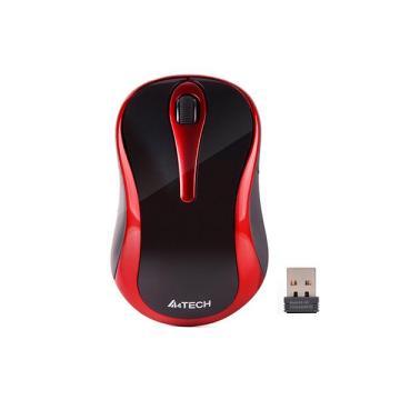 Безжична мишка A4Tech G3-280N-2, V-Track PADLESS,черно/червена, USB