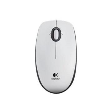 Жична оптична мишка LOGITECH B100, Бял, USB