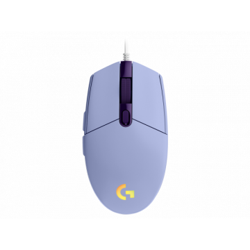 Геймърска мишка Logitech G102 LightSync, RGB, Оптична, Жична, USB, Лилав