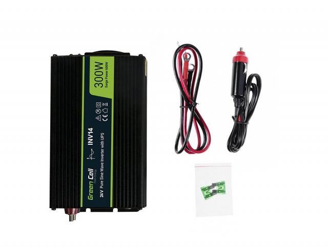 Инвертор GREEN CELL 24V 300W /600W Чиста синусоида