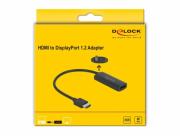 Адаптер Delock 63206, HDMI-A мъжко - DisplayPort женско, 4K 60 Hz, Черен