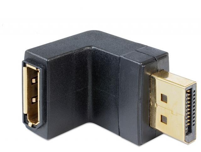 Адаптер Delock, DisplayPort мъжко - DisplayPort женско, 90, Черен