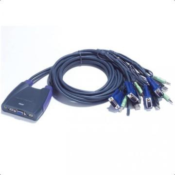 KVM суич ATEN CS64US, от 2x USB A, 1x VGA, 1x 3.5mm jack към 4x USB A, 4x VGA), 4x 3.5mm jack