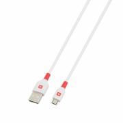 Кабел Skross, micro-USB - USB-A 2.0 мъжко, 1.2м, Бял