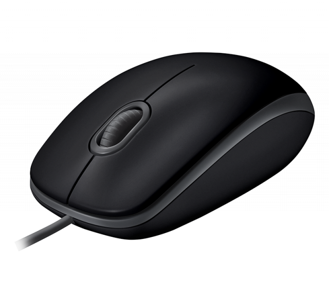 Жична оптична мишка LOGITECH B110, Тиха, Черен, USB