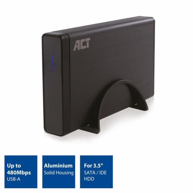 Чекмедже за твърд диск ACT AC1410, 3.5", SATA / IDE, USB 2.0, Черен