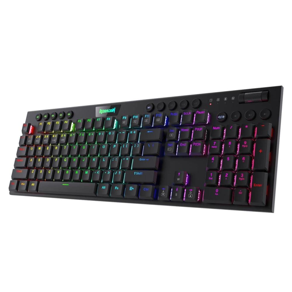 Клавиатура Redragon Horus K618-RGB Bluetooth v5.0/безжична/кабелна механична red switch