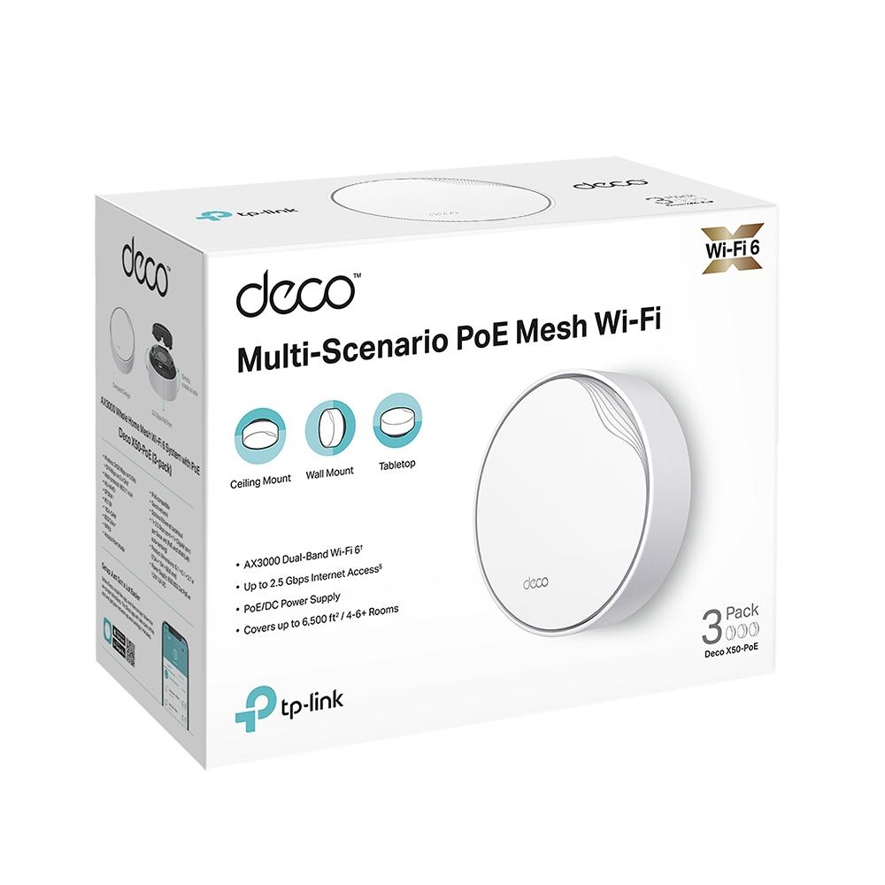 Безжична Wi-fi 6 Mesh система TP-Link Deco X50-PoE(3-pack) AX3000