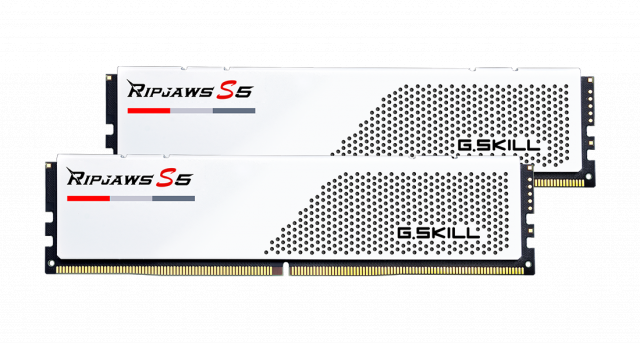 Памет G.SKILL Ripjaws S5 White, 32GB(2x16GB), DDR5, PC5-41600, 5200MHz, CL36, F5-5200J3636C16GX2-RS5W