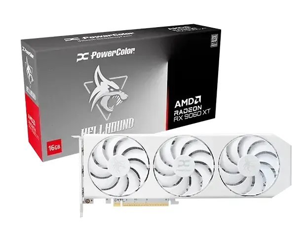 Видеокарта Powercolor AMD Radeon Hellhound RX 9060XT Spectral White 16GB GDDR6