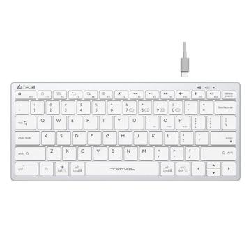 Безжична клавиатура A4TECH FBX51C FStyler Grayish White, Bluetooth, 2.4 GHz, USB-C, Кирилизирана, Бял