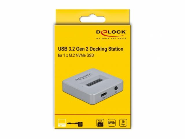 Докинг станция Delock, За M.2 NVMe PCIe SSD, USB-C 3.2 Gen 2