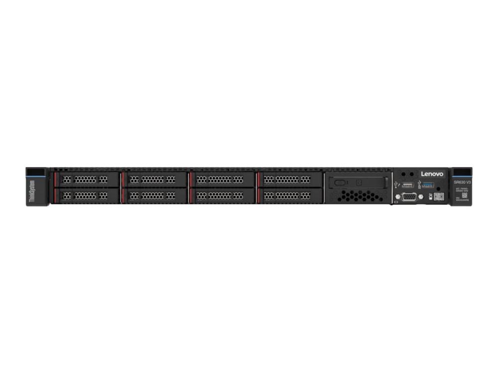 LENOVO ThinkSystem SR630 V3 Xeon Silver 4510 12C 2.4GHz 30MB 32GB 4800MHz DDR5 RDIMM 8x2.5in 940-8i 4GB noLAN 1100W PSU XCC Plt