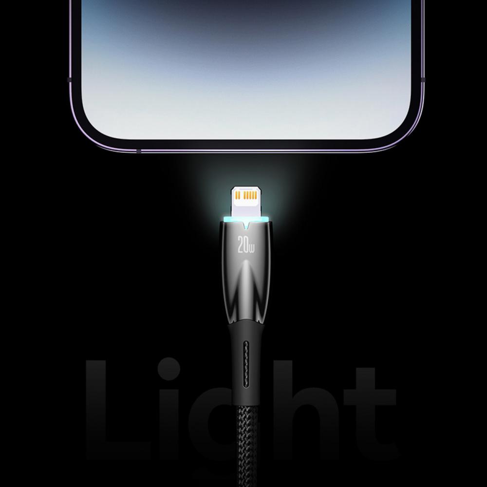 Кабел Baseus Glimmer Series USB-A - USB-C 100W 480Mbps 2м CADH000501 - черен