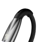 Кабел Baseus Glimmer Series USB-A - USB-C 100W 480Mbps 2м CADH000501 - черен