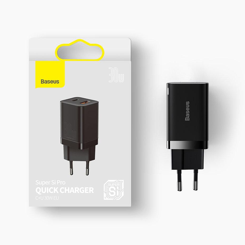 Зарядно устройство Baseus Super Pro USB-A към USB-C 30W CCSUPP-E02 - бяло