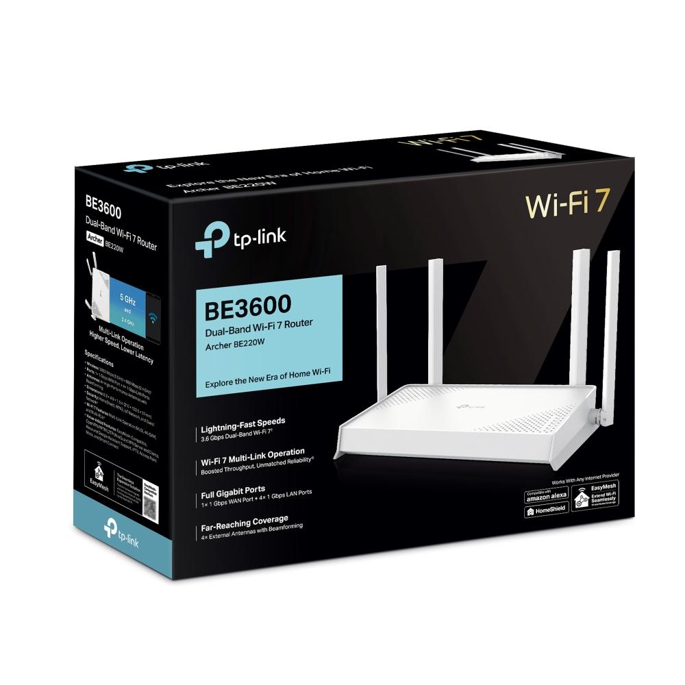 Рутер Wi-Fi 7 TP-Link Archer BE220W BE7200 2-лентов