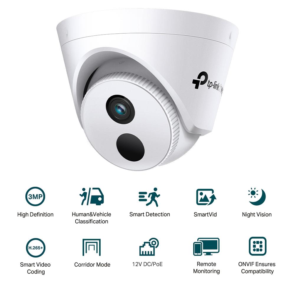 3MP IR куполна мрежова камера TP-Link 3MP Turret Network Camera VIGI C430I(4mm)