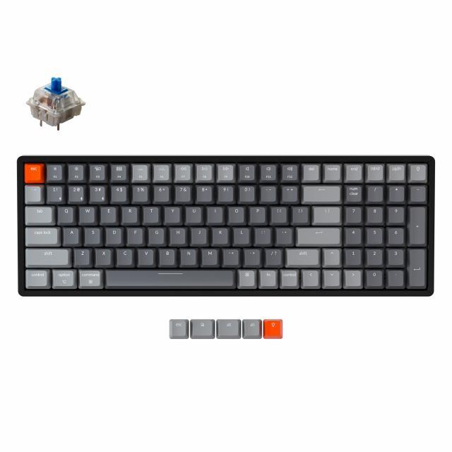 Геймърска механична клавиатура Keychron K4 Hot-Swappable Full-Size Gateron Blue Switch RGB Backlight, Aluminium Frame