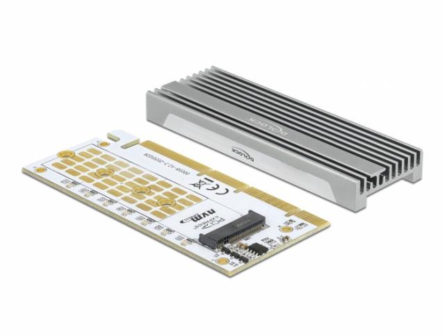 PCI Express x16 (x1 / x4 / x8) карта Delock, за M.2 NVMe M.2 Key M, RGB LED