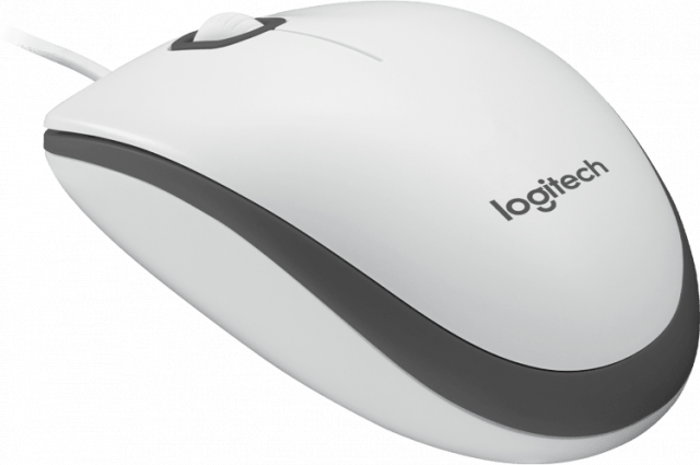 Жична оптична мишка LOGITECH M100, USB, Бял