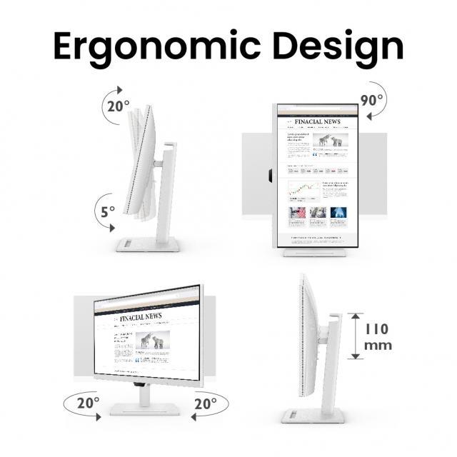 Монитор BenQ GW3290QT, IPS, 31.5 inch, Wide, QHD, DP, HDMI, USB, Бял