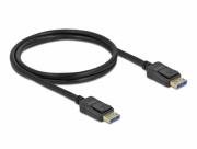 Кабел Delock DisplayPort 2.0 мъжко - DisplayPort мъжко, 1.0м, 10K, 54 Gb/s, Черен