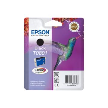 EPSON 5LB T0801 ink cartridge black standard capacity 7.4ml 330 pages 1-pack blister without alarm