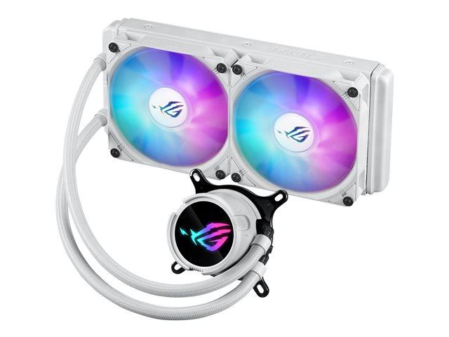 ASUS ROG Strix LC III 240 ARGB WHT all-in-one CPU liquid cooler with 360 rotatable water block Premium ROG ARGB fans