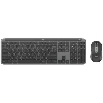 Безжична и Bluetooth клавиатура и мишка Logitech Combo MK950 Signature Slim, графит
