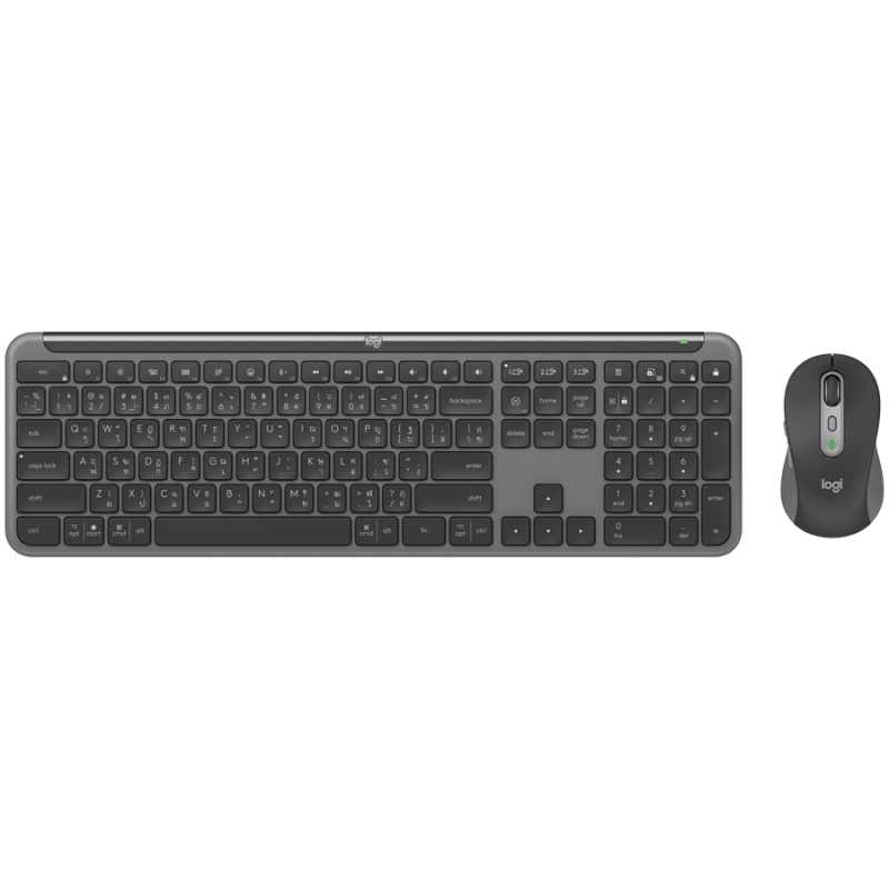 Безжична и Bluetooth клавиатура и мишка Logitech Combo MK950 Signature Slim, графит