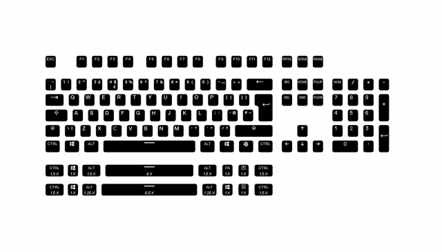 Капачки за механична клавиатура Steelseries PrismCaps PBT Doubleshot 105-Keycap Black UK-Layout