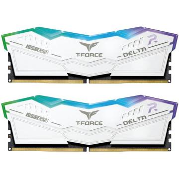 Памет Team T-Force Delta, RGB White, DDR5, 32GB(2x16GB), 6400MHz, CL40, 1.35V