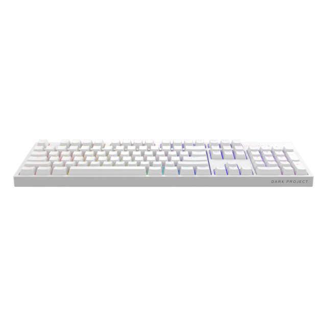 Геймърскa механична клавиатура Dark Project KD104A White - Gateron Mechanical Yellow, RGB, PBT Keycaps