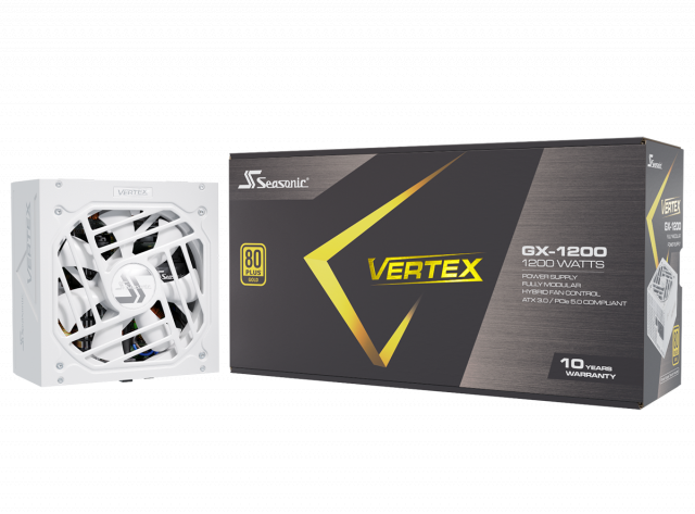 Захранващ блок SEASONIC VERTEX GX-1200 1200W White, 80+ Gold PCIe 5.0, Fully Modular