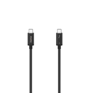 Кабел HAMA, USB-C Thunderbolt 3, 40 Gbps, 5A,100W, Ultra-HD 5K, 0.5м