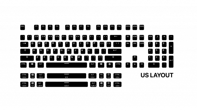 Капачки за механична клавиатура Steelseries PrismCaps PBT Doubleshot 104-Keycap White US-Layout
