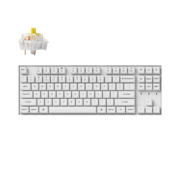 Геймърска механична клавиатура Keychron K8 Pro White QMK/VIA TKL K Pro(Hot Swappable) Banana Switch RGB Backlight Plastic Frame