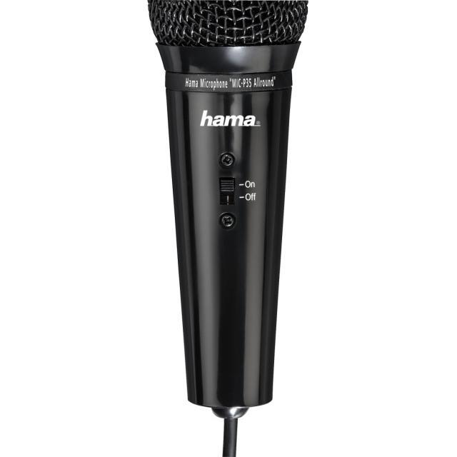 Настолен микрофон HAMA MIC-P35 Allround, за PC/лаптоп, 3.5 mm жак, Черен