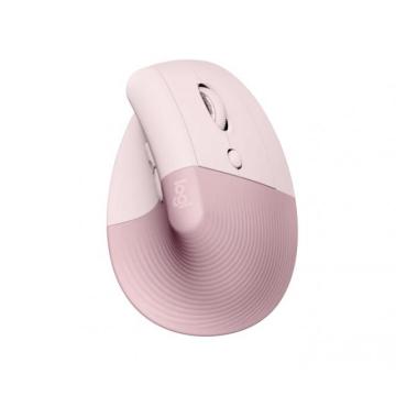 Wireless Mouse Logitech Lift Vertical, Ергономична, Розов