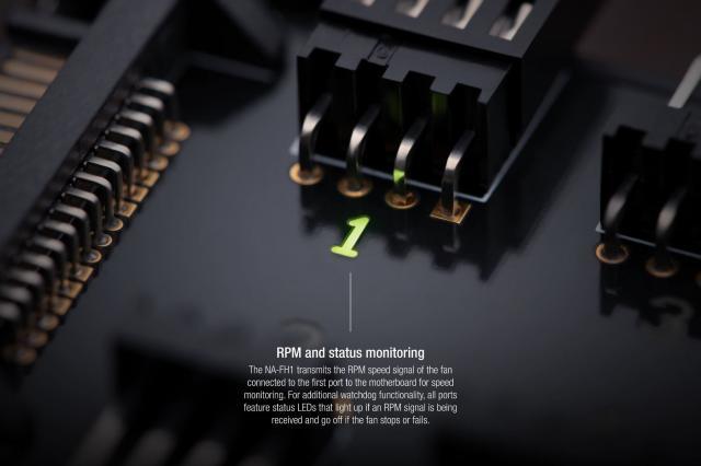 Контролер за 8 вентилатора Noctua NA-FH1, 5-12V, 3pin/4pin, Черен