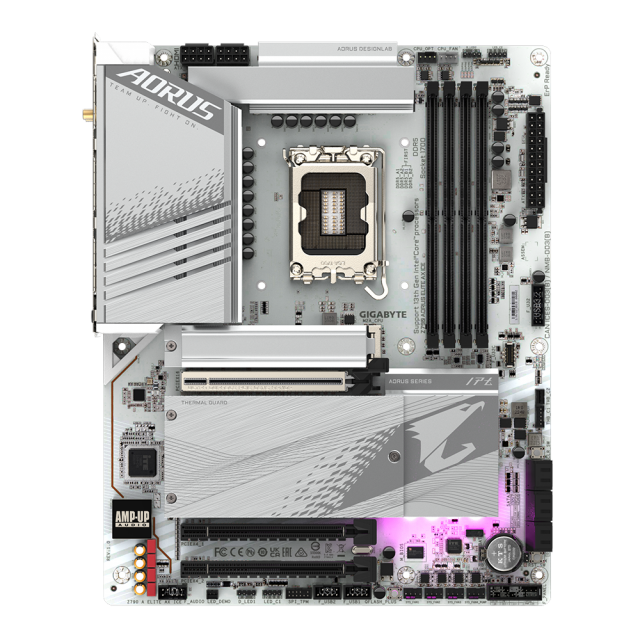 Дънна платка GIGABYTE Z790 AORUS ELITE AX ICE LGA 1700, PCIe 5.0, ATX, Wi-Fi 6E, RGB Fusion, DDR5