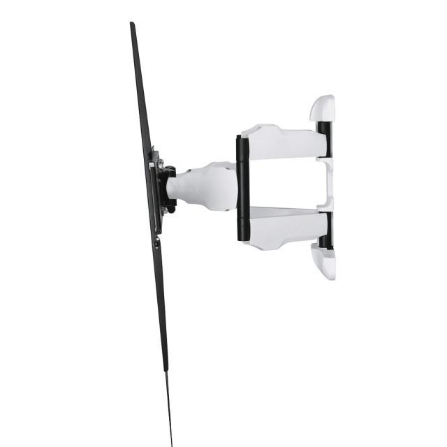 Стенна стойка за TV HAMA, Регулируема, 46"-90", до 75 кг, Черен/Бял